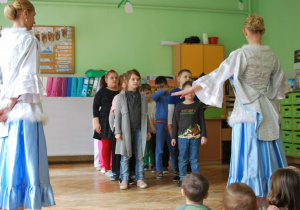 Dzieci oglądają spektakl baletowy
